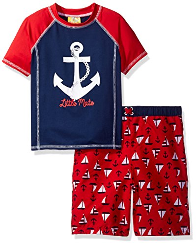 Baby Buns Boys' Sailaway Rashguard Swim Set, Multi, 6