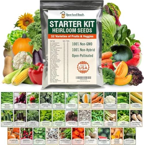 Vegetable & Fruit Seeds, 32 Packs, Non-GMO, 15,000+ Seeds