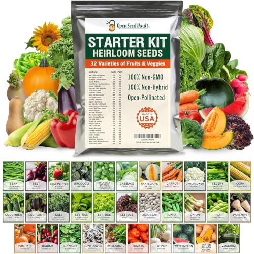 Vegetable & Fruit Seeds, 32 Packs, Non-GMO, 15,000+ Seeds
