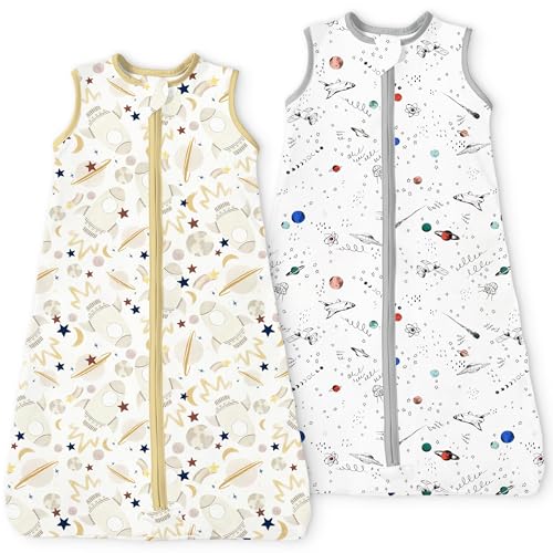 Image of Toddler Sleep Sacks 2T-3T-4T, 0.5 TOG Light Summer Wearable Blankets, Extra Long XL Sleeping Bags, 2 Pack
