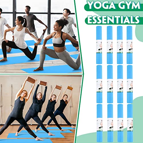 Amylove 12 Pieces Yoga Mats Bulk 68x24x0.12 Inch Exercise Non Slip Fitness Workout Mats for Women Men Home Workout Gym Yoga(Light Blue) by Amylove - Used condition - Image 7