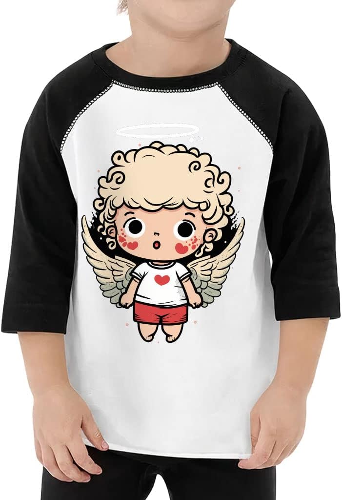 Cute Boy Toddler Baseball T-Shirt - Art 3/4 Sleeve T-Shirt - Unique Kids' Baseball Tee