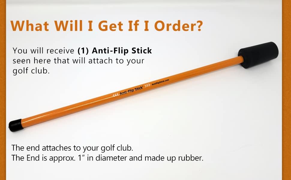 Anti-Flip Stick® Impact Golf Swing Training Aid | Teaches Proper Impact & Swing Plane | Golf Swing Trainer | Golf Chipping Practice Aid