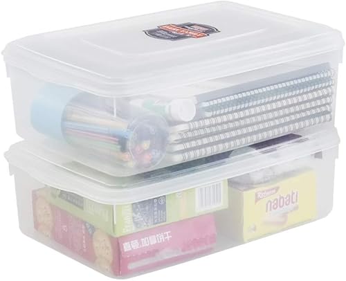Caja de almacenamiento transparente de 11 cuartos de galón, contenedor de almacenamiento de plástico con tapa, 2 paquetes