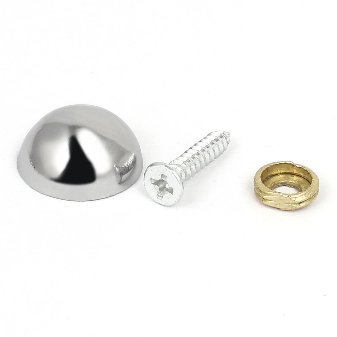 Aexit 20mm Dia Quality Parts Head Metal Semicircle Screw Type Glass Mirror Nail Silver Tone 12pcs Model:17as471qo599