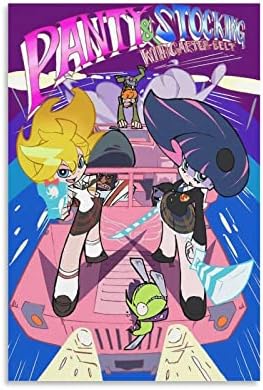 ERLUN Japen Anime Panty & Stocking with Garterbelt Poster Poster Cool Artworks Painting Wall Art Canvas Prints Hanging Picture Home Decor Posters Gift Idea 12x18inch(30x45cm)