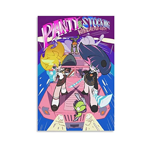 Erlun Japen Anime Panty & Stocking With Garterbelt Poster Poster Cool Artworks Painting Wall Art Canvas Prints Hanging Picture Home Decor Posters Gift Idea 12X18Inch(30X45Cm) #TOP1