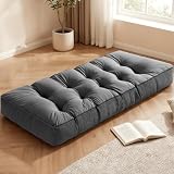 HOMBYS 6 Inch Thick Japanese Floor Mattress, 74'x27' Foldable Futon Mattress Tatami Floor Bed, Portable Futon Cushion for Home, Camping & Yoga, Gray