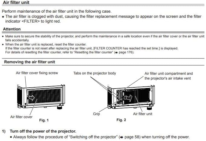 Miniatura 4 de AWO ET-RFF200 - Filtro de polvo de aire para proyector de repuesto para PANASONIC ET-LAEF100, PT-FW530, PT-FX500, PT-FZ570