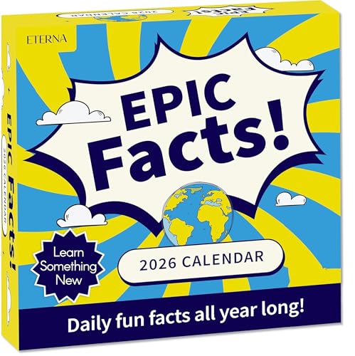 2026 Epic Facts Daily Desktop Calendar | Day To Day Tear Off Calendar with 365 Interesting Mental Floss Facts for Everyday of the Year Fun Box Calendar Gift For Men or Women Christmas Stocking Stuffer Gift for Home or Office