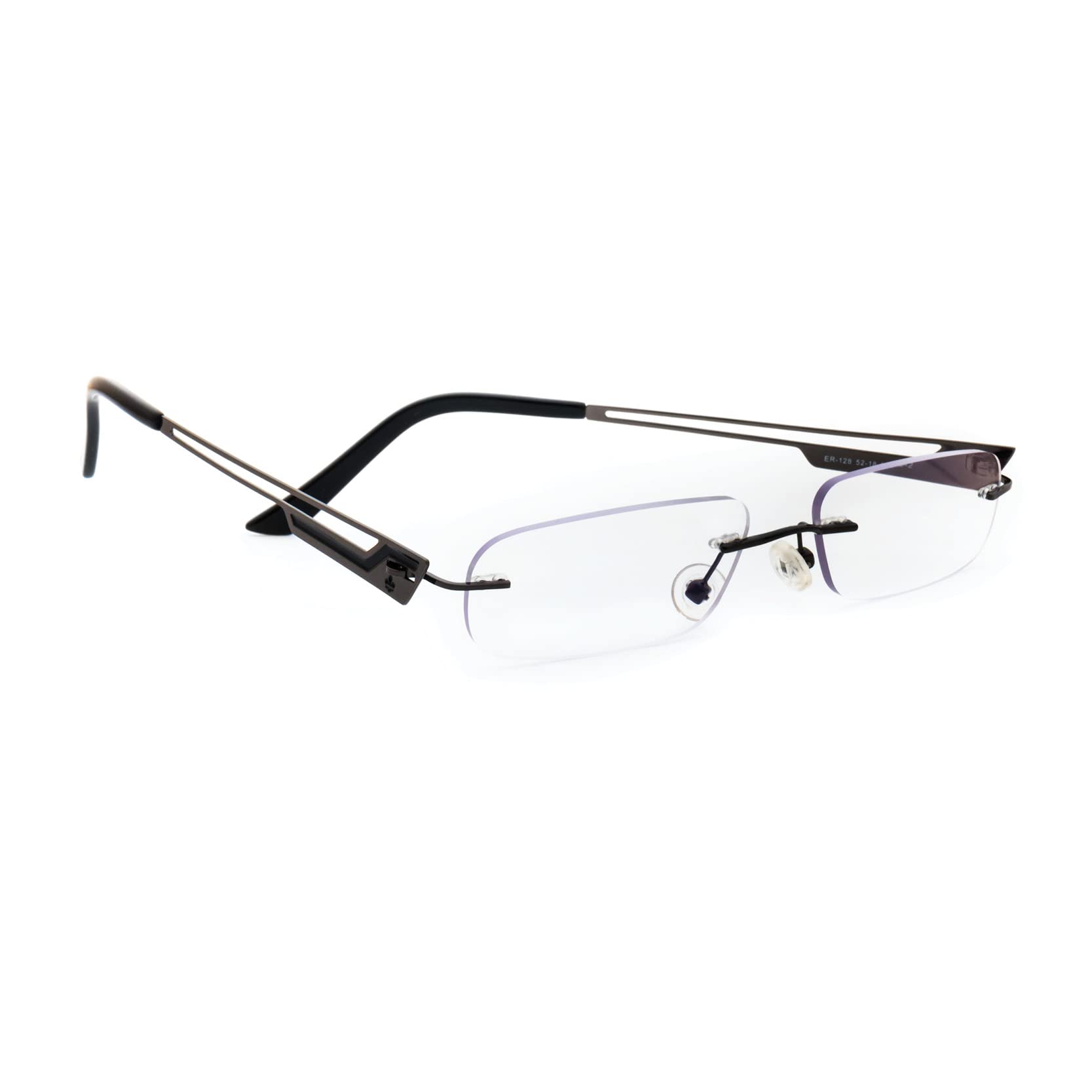 Dr.Harmann's Rimless Reading Glasses fitted with Blue Block Lenses (Model: Euroline ER-128 Computer Readers with Blue Light Blocking and Blue Rays filter)