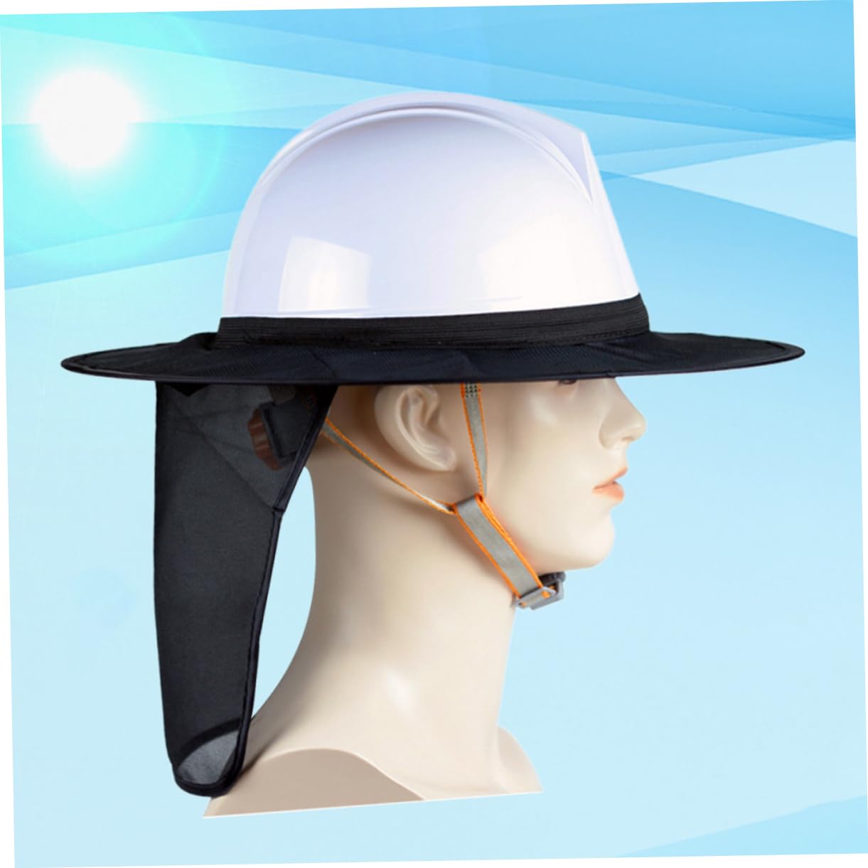 SHINEOFI 3 Stück Reflektierende Bauhelm Sonnenblende mit Atmungsaktivem Netz Nackenschutz Große Krempe Sonnenschutz für Herren Damen Outdoor Bauarbeiten Leicht Hochsichtbar Schwarz