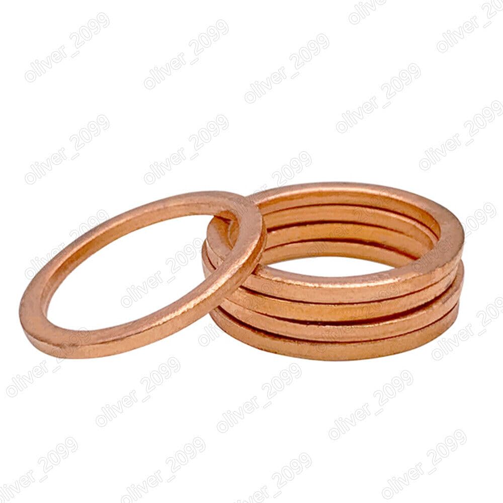 99.9% Pure Copper Ring Seals and Gaskets DIN7603 M16 M17 M19 M20 M21 M22 M24-M90 (M20*24 * 2mm - 20pcs)