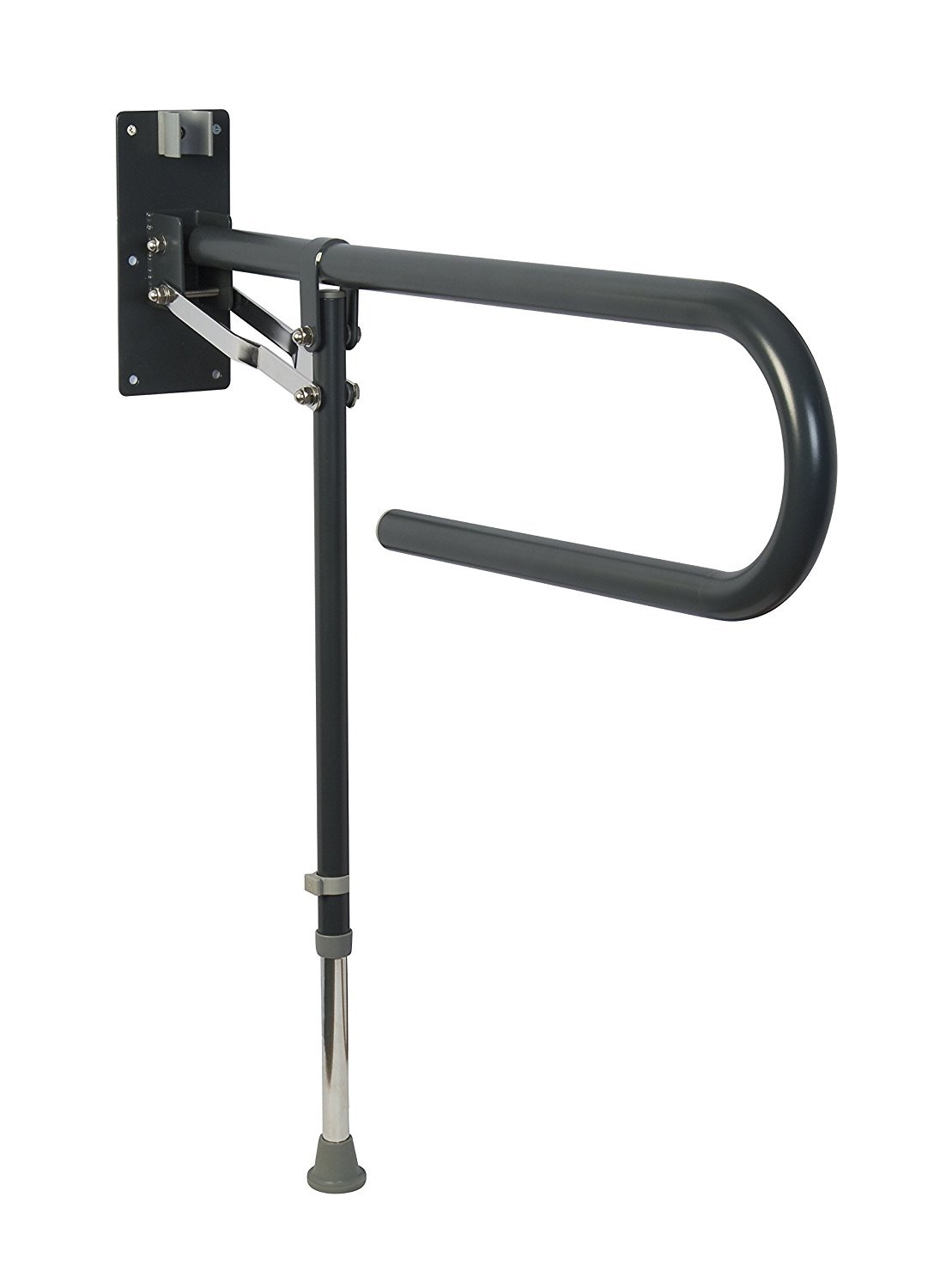 Croydex Grey Foldaway Hand Rail with Drop Down Leg
