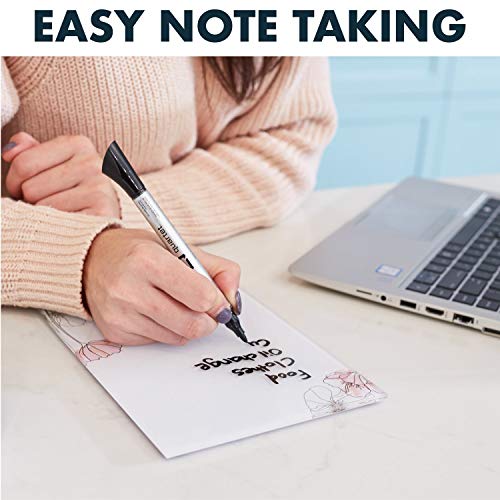 Quartet Glass Desktop Notepad, 9\" x 6\", Whiteboard, Dry Erase Surface, Floral/White, 2 Pack (GDP96P) - Thumbnail 2