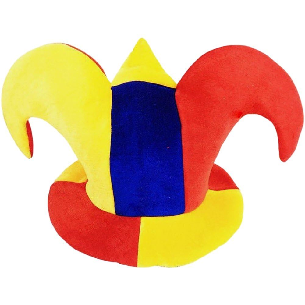 Vobumix Halloween Clown Hat for Adult, Vibrant Clown Cone Hat Fun Jester Clown Head Party Hat Clown Dress Up Accessories for Carnival