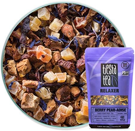 Tiesta Tea Berry Pear-adise Tangy Pear Fruit Tea, 30 Servings, 2.4 Ounce Pouch - Caffeine Free, Loose Leaf Herbal Tea Relaxer Blend