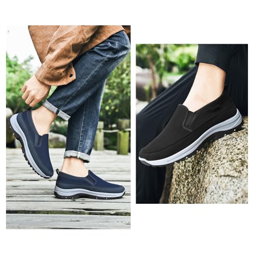 Men's Arch Support Slip-On Canvas Loafers, Casual Outdoor Shoes,Lightweight Orthopedic Sneakers for Hiking & Walking2