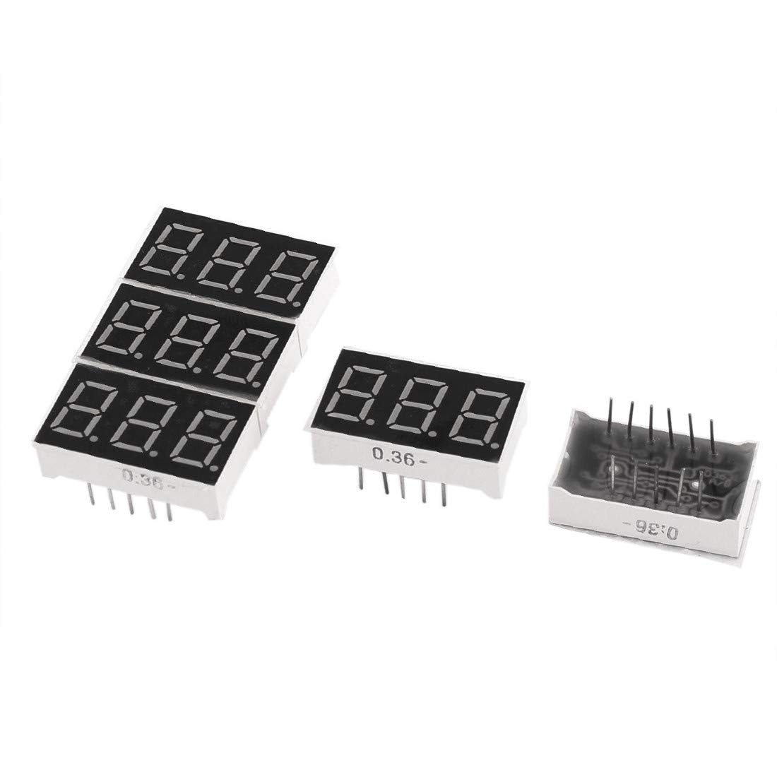 Buy New LON0167 5 Pcs 7 Segment 3 Digit Common Anode Red LED Digital ...