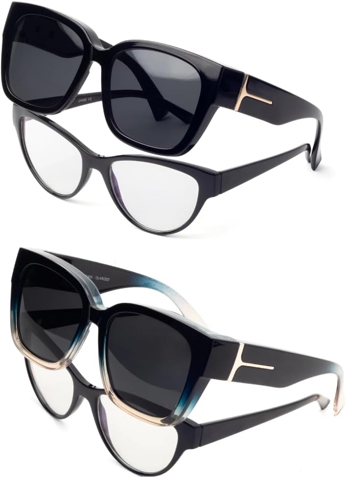Face Shadow Polarized Sunglasses Over Glasses Women Fit Over Glasses Sunglasses Square UV Protection Lightweight