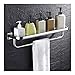 WWWANG Bagno Ripiani Vetro Angolo con Un Asciugamano Strato a Binario Singolo in Acciaio Inox Vetro temperato da Bagno scaffali di stoccaggio 33~83 Centimetri Opslag (Size : 33CM)