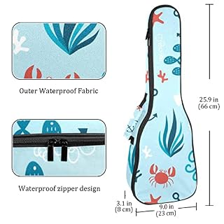 Housse pour ukulélé – Poissons pieuvre – Rembourrage en éponge de 10 mm d’épaisseur – 53,3 cm – Avec sangles réglables… - Les Beatles, Paul McCartney, John Lennon, RIngo Starr, George Harrison Housse pour ukulélé - Poissons pieuvre - Rembourrage en éponge de 10 mm d'épaisseur - 53,3 cm - Avec sangles réglables… – Image 4