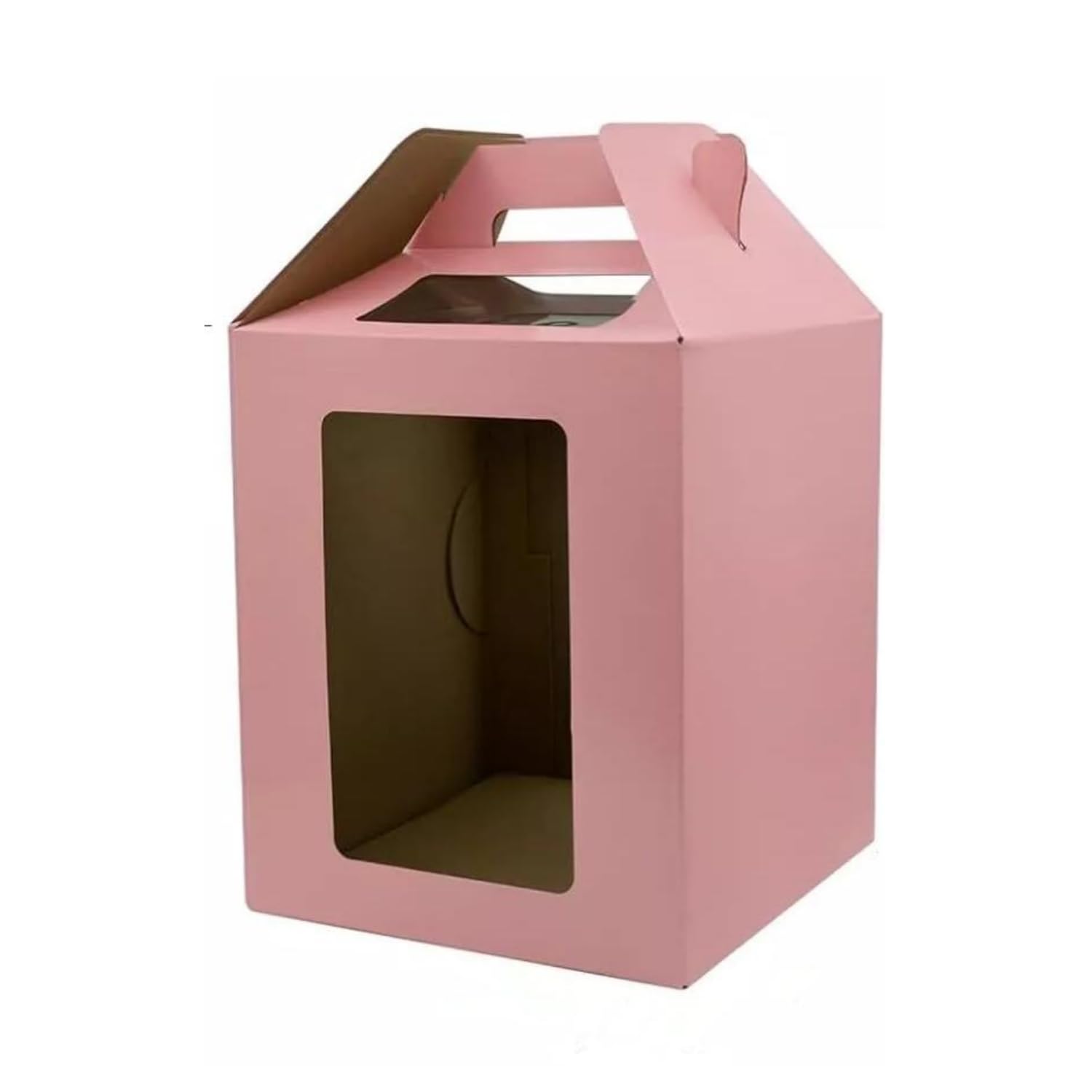 Easnea Pink Tall Cake Boxes For Tier Cakes With Windows, Large Tiered Cake Boxes Tier Cake Carrier Cake Containers Cake Transport Box Cake Storage Boxes For Wedding, Birthday, Party (, 25Cmx25cmx30cm)