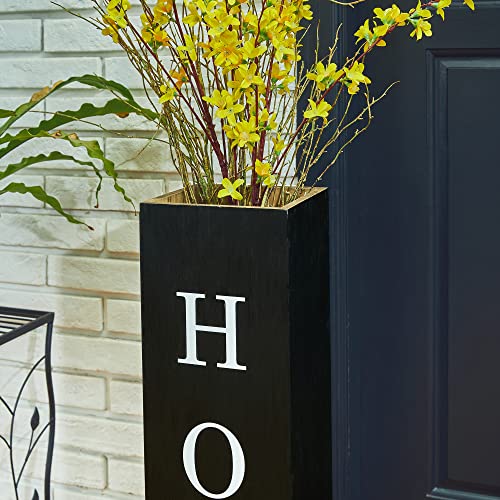 Glitzhome 2022900045 30"H Double Sided Wooden Black Boxed Welcome Home Porch Sign thumb #3