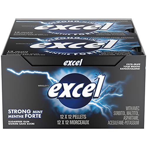Excel Sugar-Free Gum, Strong Mint, 12 Count {Imported From Canada} #TOP2