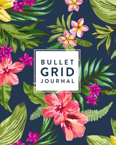Bullet Grid Journal: Tropical Floral, 150 Dot Grid Pages, 8