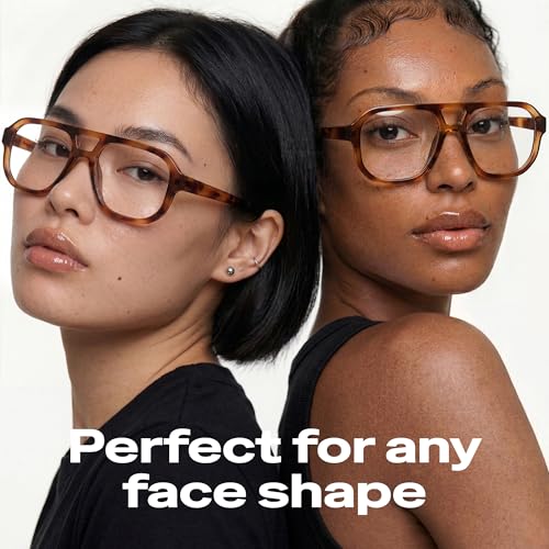 Image of livho Retro Aviator Blue Light Blocking Glasses for Women Men with Soft Case, Trendy Rectangle Computer Eyeglasses
