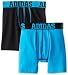 adidas Boy's Climalite Boxer Brief Underwear (2-Pack), Assorted: Black/Solar Blue/Solar Blue/Black, Medium/10-2