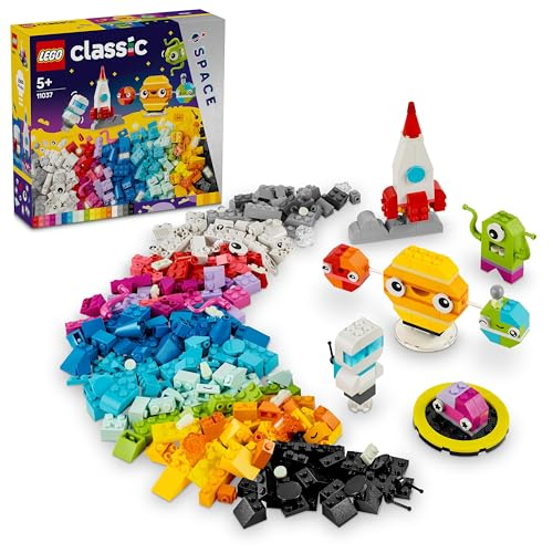 LEGO Classic Yaratıcı Uzay Gezegenleri 11037-4 Yaş ve Üzeri Çocuklar için İnşa Edilebilen Güneş Sistemi İçeren Yaratıcı Oyuncak Yapım Seti, Doğum Günü Hediyesi Fikri (450 Parça)