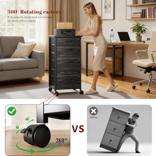 Image of DurayLoly 4-Drawer Rolling File Cabinet Fits A4 Letter Size For Home Office