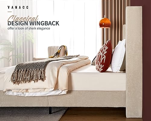 image for VanAcc Queen Size Platform Bed Frame, 50.8