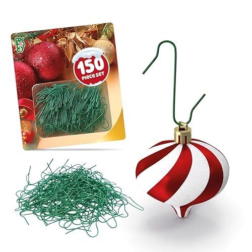 Festicy Ganci per Palline di Natale Verdi | 150 Ganci a S in Metallo per Ghirlande e Addobbi Albero di Natale | Tenuta Sicura e Robusta | Accessorio Natale Completo | Regalo Magico