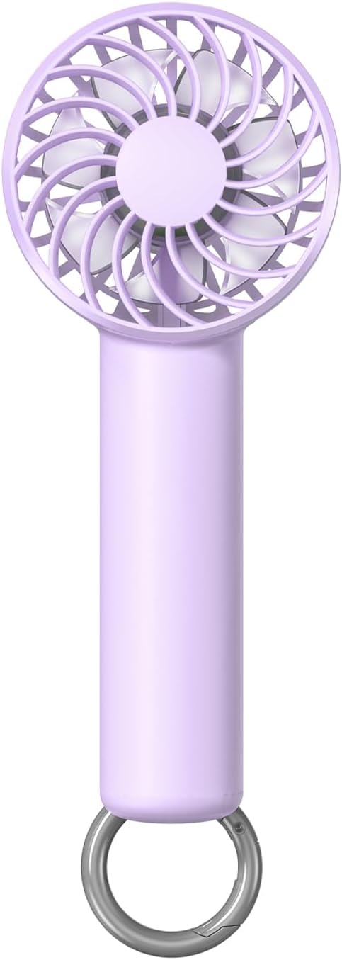 Portable Fan, 1800mAh Rechargeable Mini Handheld fan, Ultra Lightweight Personal Fan for Adults Women Men Kids Students, Quiet Desk Fan for Home Office Travel Camping Stroller Backpack – Purple