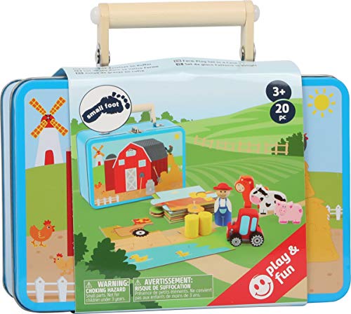 Small Foot 11360 Bauernhof-Spielset im Koffer, 20-teiliges Komplettset zum Puzzeln und Bespielen, inkl. 6 Spielfiguren… – Bild 7