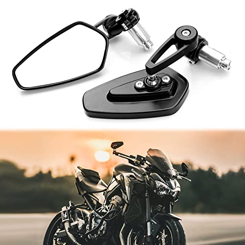 Wtzmoto Motorcycle Side Mirror, 360⁰ Adjustment Double Take Mirrors For Handlebars Dirt Quad Bike Compatible With Honda Grom Msx125 Cb500F Msx125 Cb500F Z125 Pro Z650 Z750 Z800 Z900 Er6N Er6F #TOP22