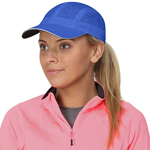 TrailHeads Cap Damen zum Joggen - Race Day Performance Cappy Frauen - Leichte & Schnell Trocknende Sport Cap Damen Sommer aus Mesh mit Reflektierendem Rand - kühles blau