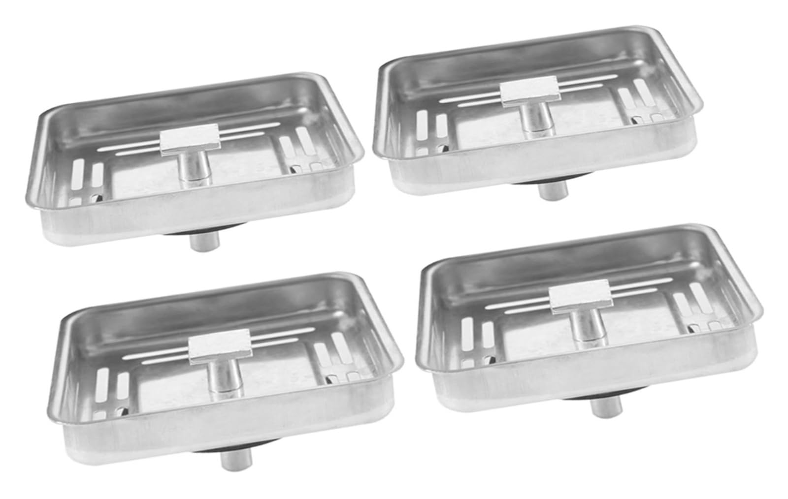 Lot de 4 filtres carrés en acier inoxydable pour évier de cuisine avec tamis anti-blocage durable