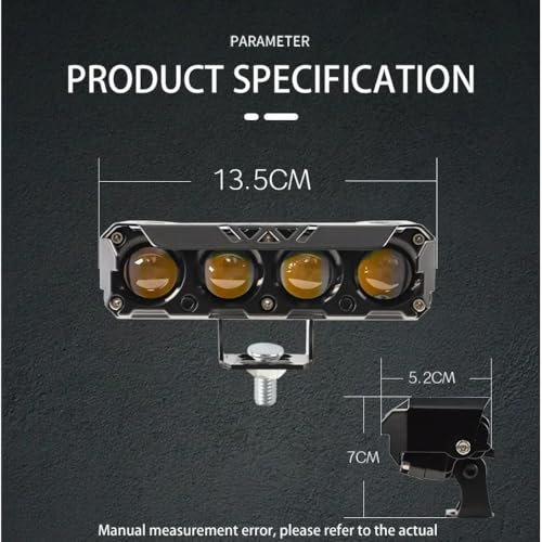Image of 4 Lens LED Fog Light Mini Driving DRL Spotlight Premium Metal Body for Universal Bikes /Cars White, Yellow And Flashing (Pack of 1)
