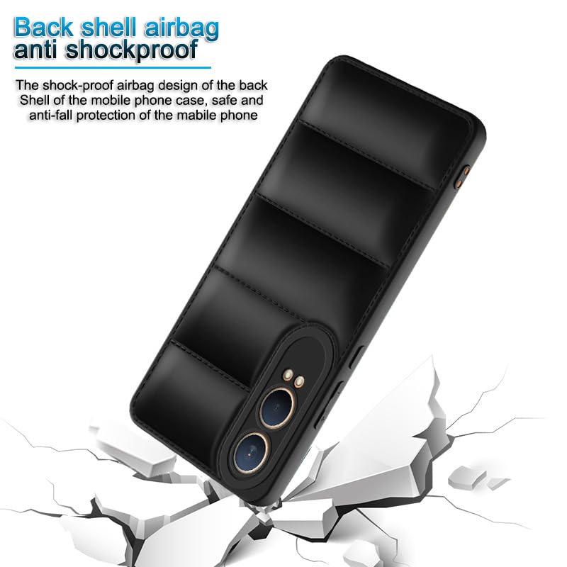 Image of Amazon Brand - Solimo Puffer Case Camera Protection Soft Back Cover for OnePlus CE 4 Lite - Black
