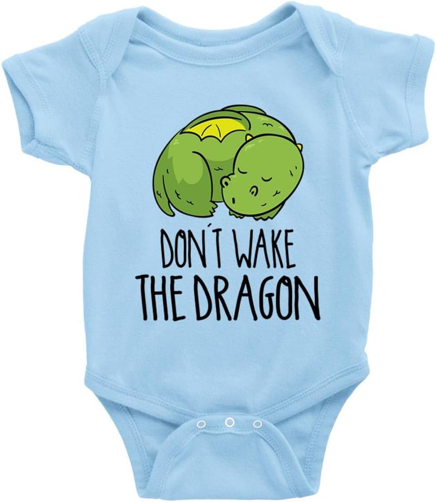 Don't Wake The Dragon Baby Boy Girl Onesie Newborn Organic Bodysuit Romper