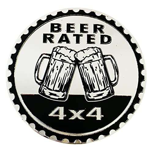 Emblema de coche divertido Beer Rated, pegatina metálica 3D para rutas 4x4
