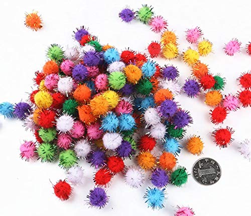 Tech-P® 300 Pack 20Mm Small Pom Poms Glitter Balls Small Sparkle Balls For Arts Crafts Projects– Assorted Color #TOP6