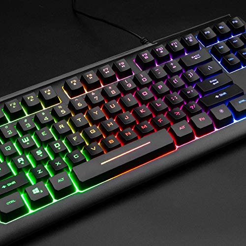 Rii Computer Keyboard, Wired USB Compact Keyboard with RGB Backlit,Silent Keystroke for Home Office,Working or Primer Gaming, Compatible with Laptop,PC,Windows,Mac - Image 8