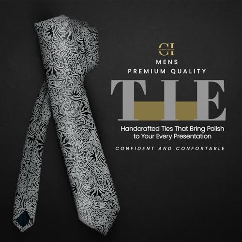 Image of Caruso Italy Men Silk Necktie, Wrinkle-Resistant, Ideal for Business, Weddings, Office, and Casual Wear, Classic and Stylish Gift