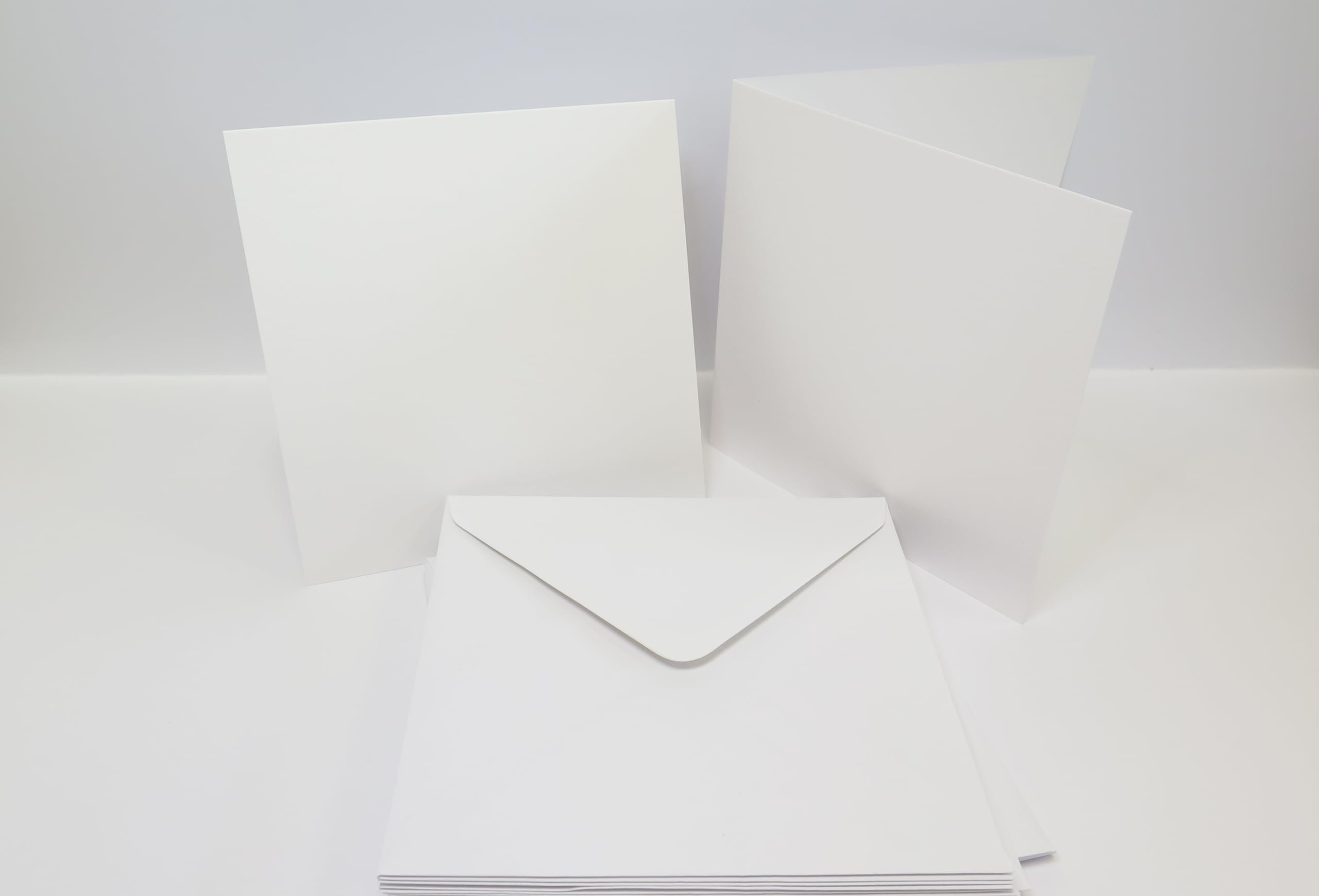 10 x Watercolour Single Fold Greeting Cards 6" x 6" 300gsm High White with Envelopes CL054