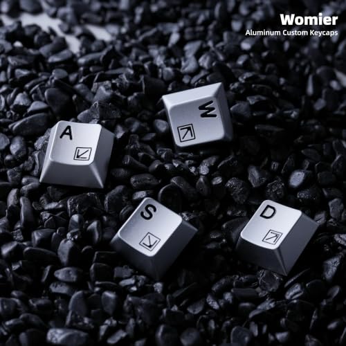 Image of Womier Aluminum Custom Keycaps,Silver CMC Cherry Profile Custom Keycaps
